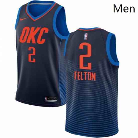 Mens Nike Oklahoma City Thunder 2 Raymond Felton Authentic Navy Blue NBA Jersey Statement Edition
